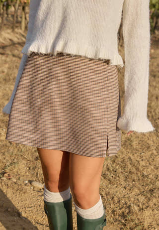 Tailored Check Mini Skirt