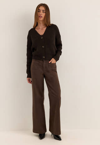 Vmlea LS V-Neck Cuff Cardigan Brown