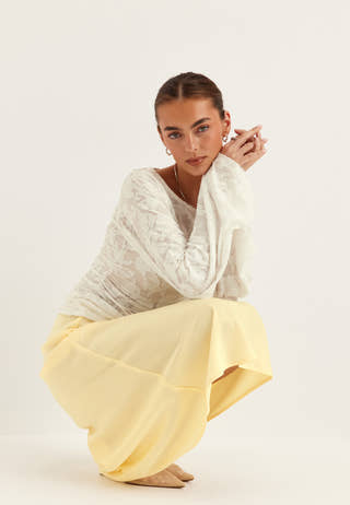 Yaspella High Waist Midi Skirt