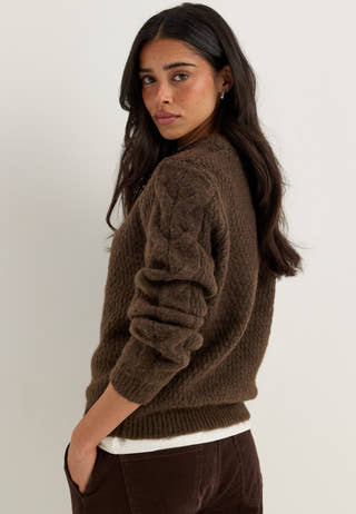 Pcnina Ls O-neck Knit Brown