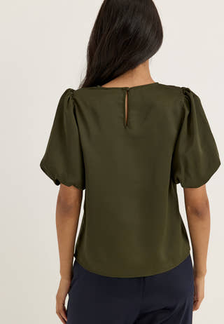 Viellette 2/4 SATIN PUFF TOP Green