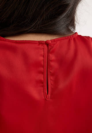 Viellette 2/4 SATIN PUFF TOP Red