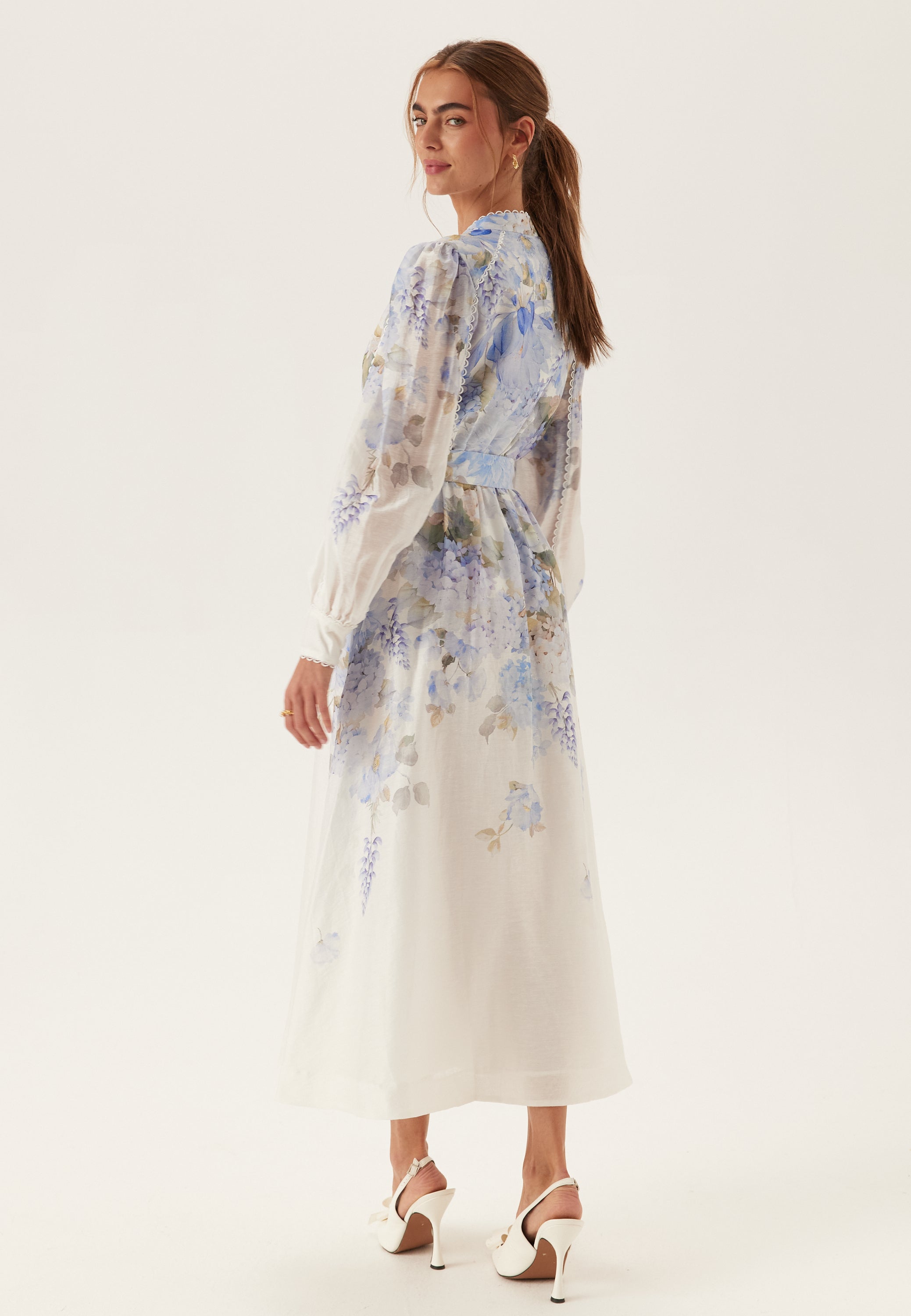 peyton trim detail midi dress Buy Blue Warrantina Peyton Petite Trim Detail Midi Dress Online