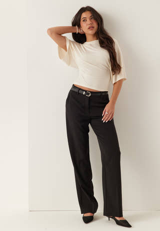 Straight High Waist Suit Trousers
