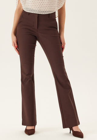 Mid Waist Stretchy Flared Trousers