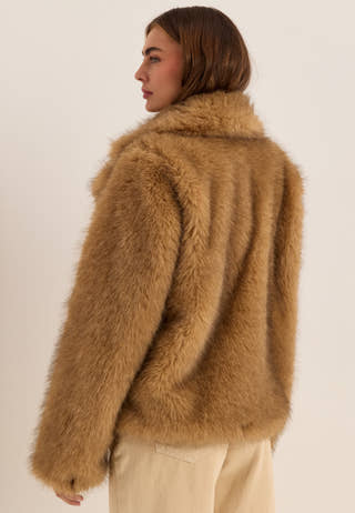 Faux Fur Jacket Brown