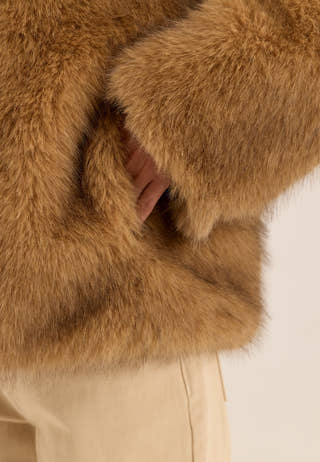 Faux Fur Jacket Brown