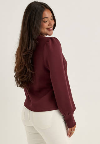 Objandrea Re L/S O-NECK TOP Red
