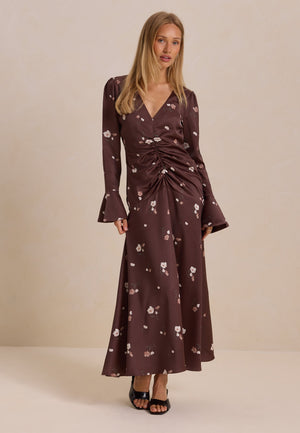 Ruched Front Midi Dress