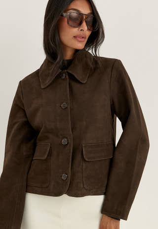 Slfkaya Suede Jacket Brown
