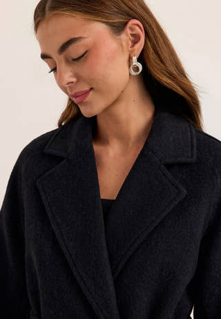 Objclara Oversize Wool Coat Black