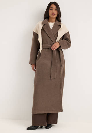 Objclara Oversize Wool Coat Brown