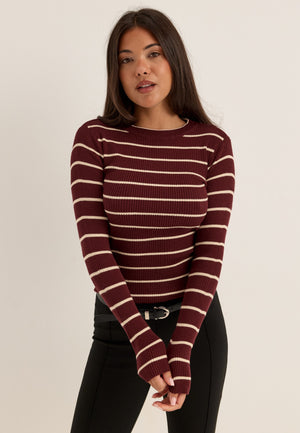 Pcmira New Ls O-neck Knit Purple