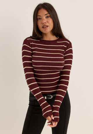 Pcmira New Ls O-neck Knit Purple