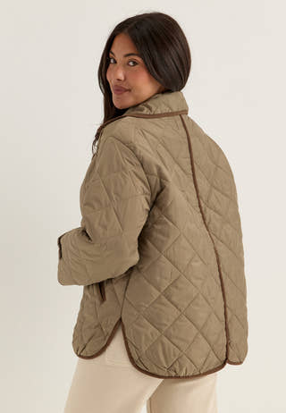 Pcemily Short Quilted Jacket Grey