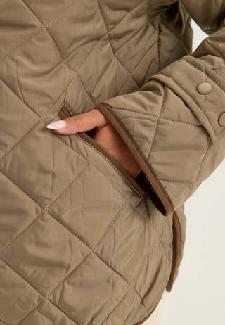 Pcemily Short Quilted Jacket Grey