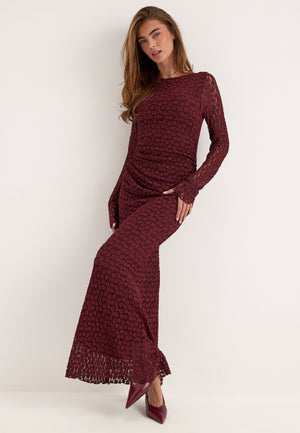 Lace Ankle Dress Red