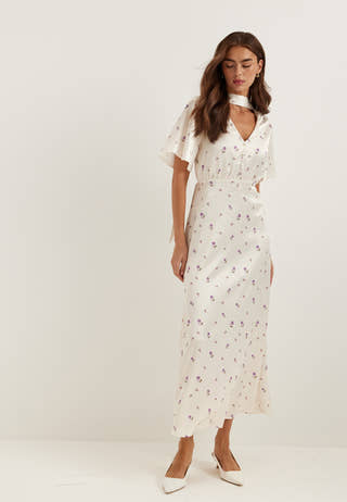 Satin Scarf Maxi Dress