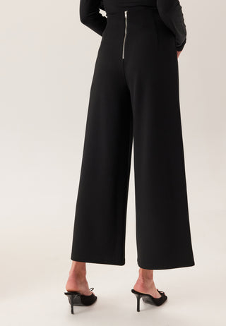 High Wide Cropped Trousers