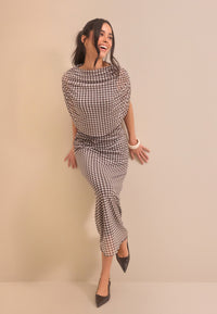 Cape Mesh Ankle Dress