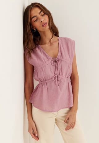 Viscose Tie Detail Blouse