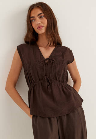 Viscose Tie Detail Blouse