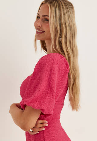 Volume Sleeve Mini Dress