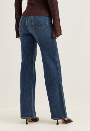 High Straight Leg Jeans Blue