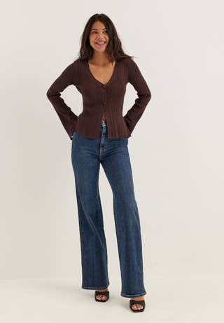 High Straight Leg Jeans Blue