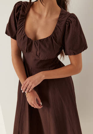 Seersucker Midi Dress