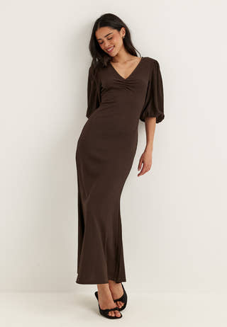 Structure Puff Sleeve Dress