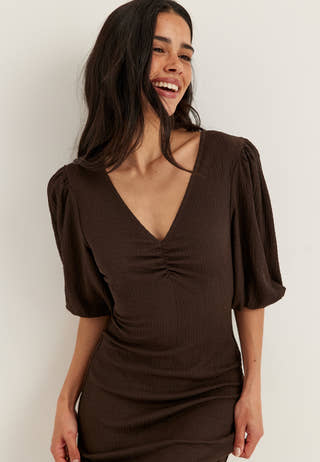Structure Puff Sleeve Dress