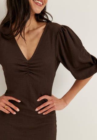 Structure Puff Sleeve Dress