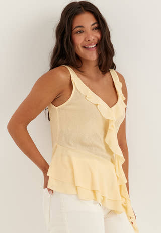 Sleeveless Flounce Top