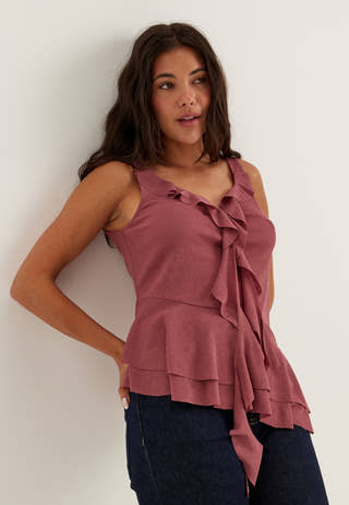 Sleeveless Flounce Top