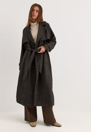 Tweed Trench Coat Multi