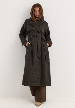 Tweed Trench Coat Multi