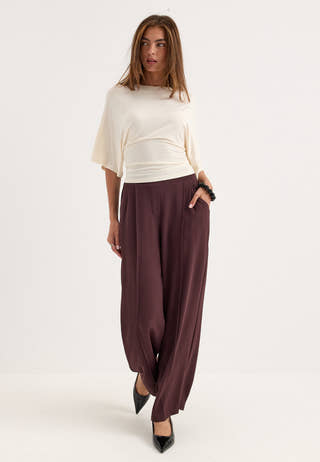 Crepe Front Seam Trousers