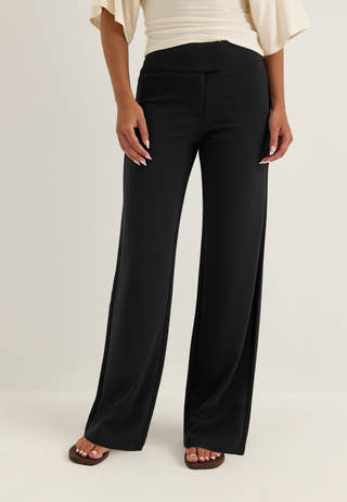 Soft Suit Wide Trousers Black