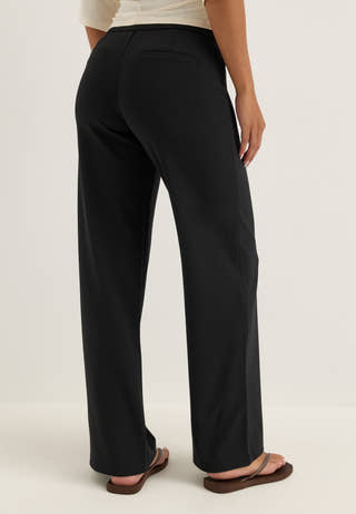 Soft Suit Wide Trousers Black