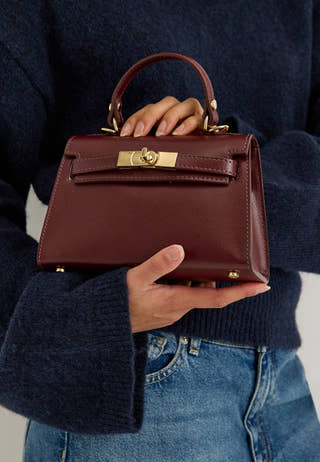 Trento Leather Handbag Red