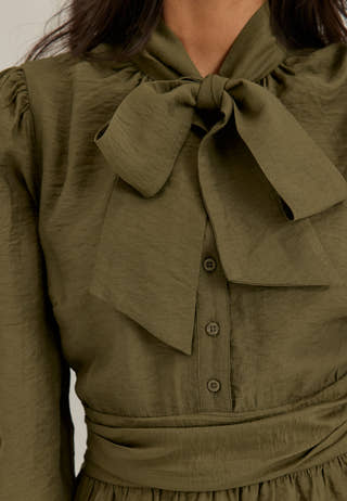 Tie Detail Dress Green