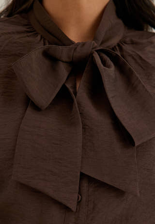 Tie Detail Dress Brown