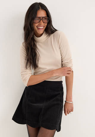 Corduroy Mini Skirt Black