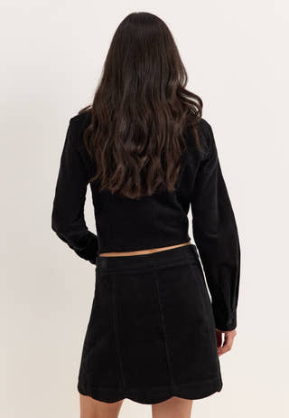 Corduroy Mini Skirt Black