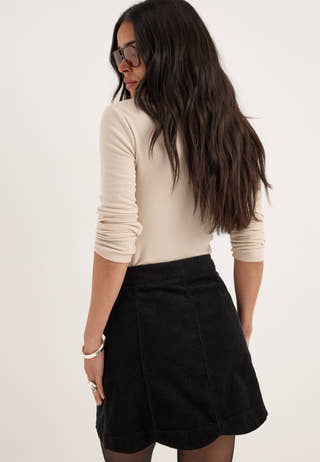Corduroy Mini Skirt Black