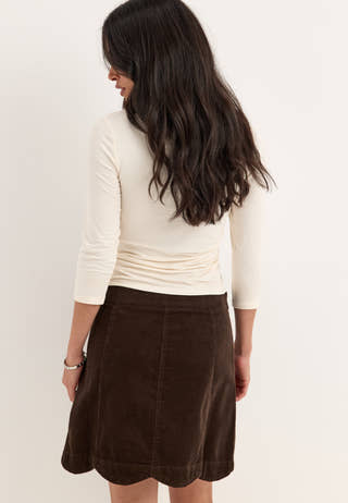 Corduroy Mini Skirt Brown