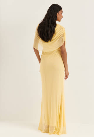 Cape Mesh Gown Yellow
