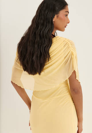 Cape Mesh Gown Yellow