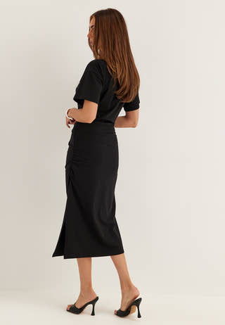 Gathered T-Shirt Dress